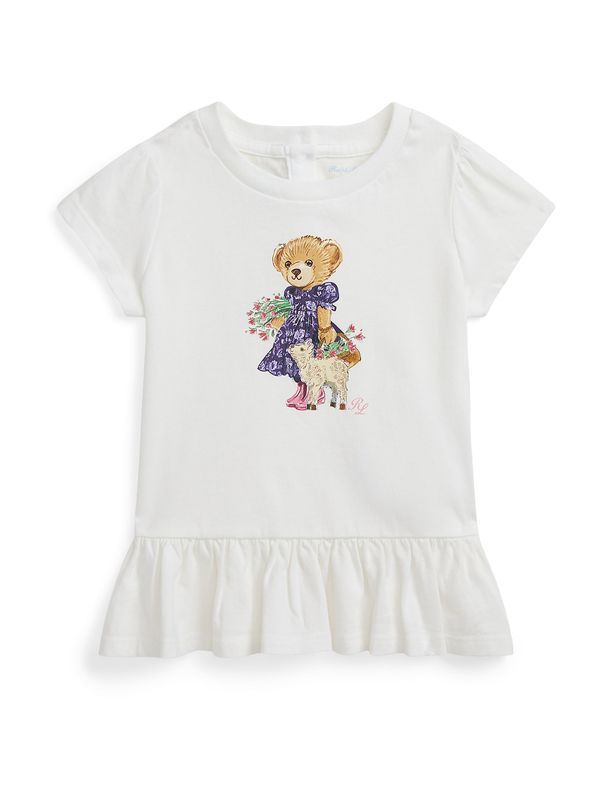 Polo Ralph Lauren Polo Ralph Lauren Majica  boja devine dlake (camel) / tamno ljubičasta / roza / prljavo bijela