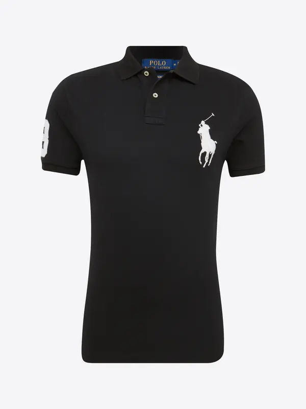 Polo Ralph Lauren Polo Ralph Lauren Majica 'SSKCBPPCMSL-SHORT SLEEVE-KNIT'  crna / bijela