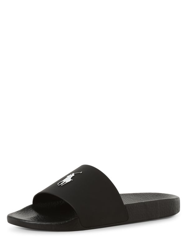 Ralph Lauren Polo Ralph Lauren Natikače s potpeticom 'Polo Slide'  crna / bijela