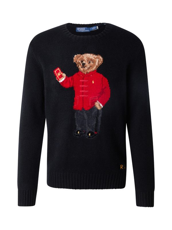 Polo Ralph Lauren Polo Ralph Lauren Pulover  smeđa / zlatna / tamno crvena / crna