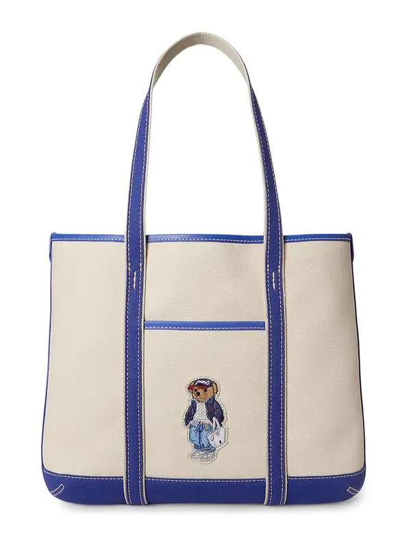 Polo Ralph Lauren Polo Ralph Lauren Shopper torba 'SPRING BEAR'  ecru/prljavo bijela / kobalt plava