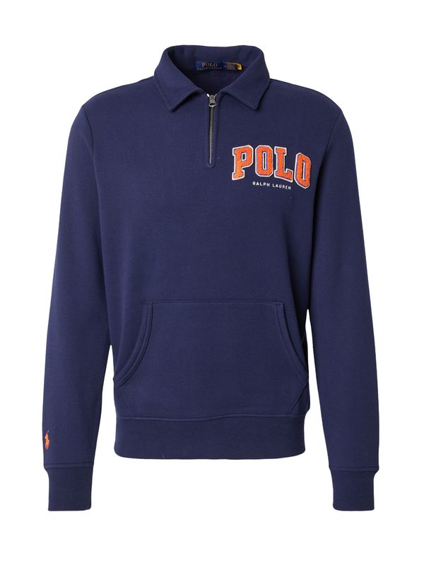 Polo Ralph Lauren Polo Ralph Lauren Sweater majica  plava / mornarsko plava / neonsko narančasta / prljavo bijela