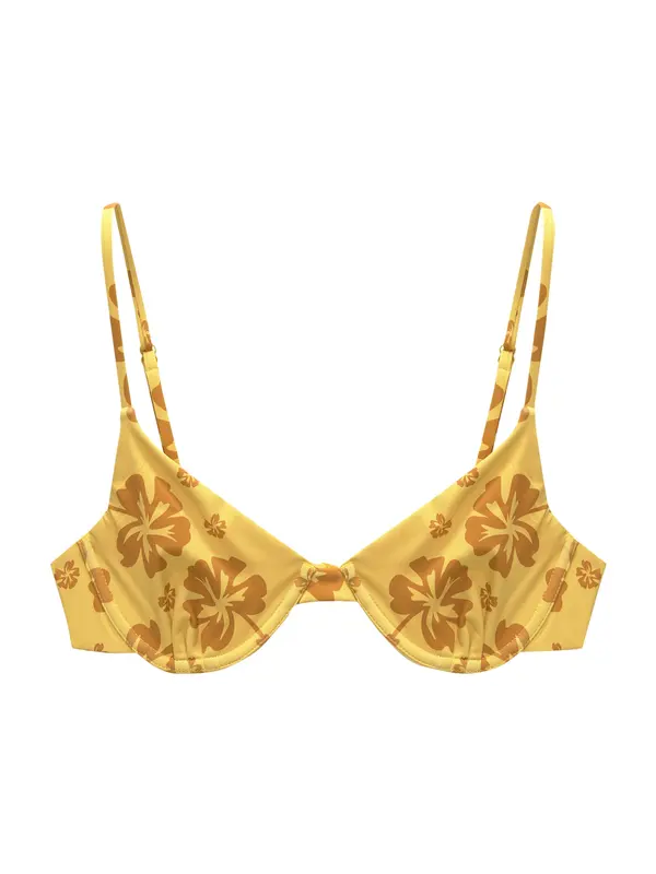 Pull&Bear Pull&Bear Bikini gornji dio  tamo žuta / žuta melange