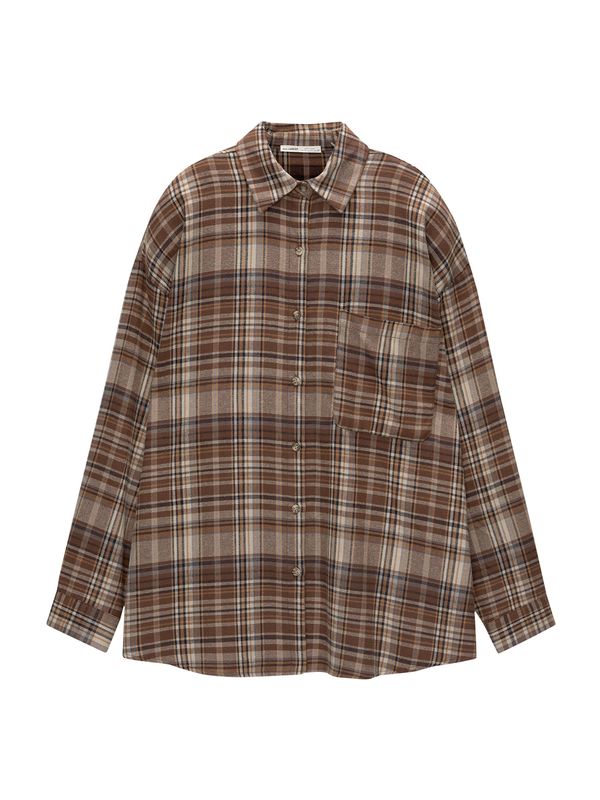 Pull&Bear Pull&Bear Bluza  bež / smeđa / crna