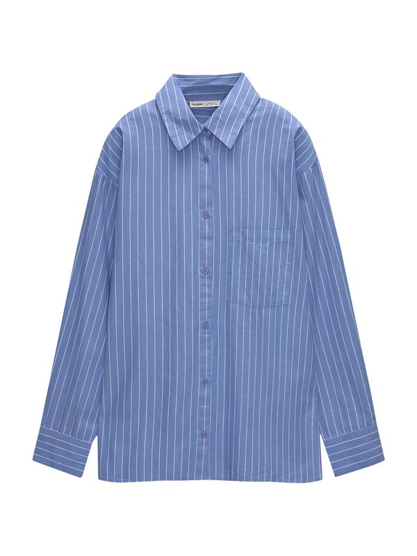 Pull&Bear Pull&Bear Bluza  nebesko plava / bijela