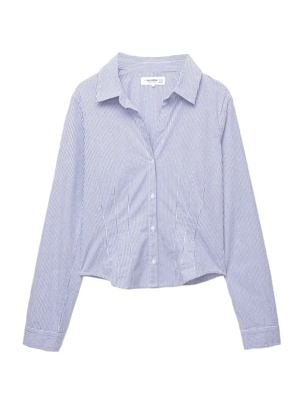 Pull&Bear Pull&Bear Bluza  plava / bijela