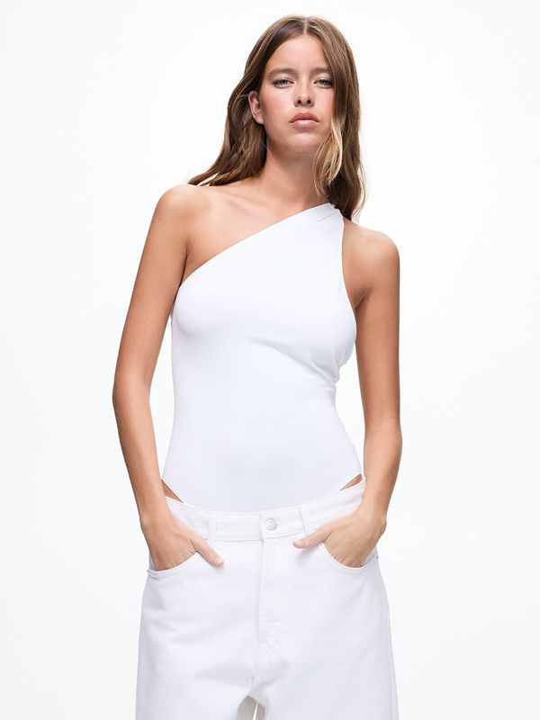 Pull&Bear Pull&Bear Bodi majica  bijela