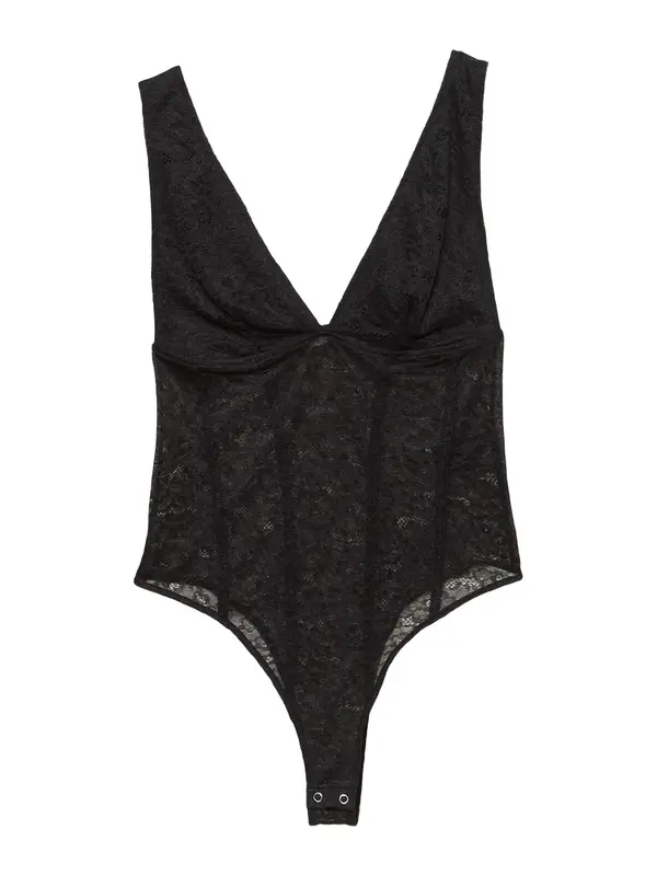 Pull&Bear Pull&Bear Bodi majica  crna