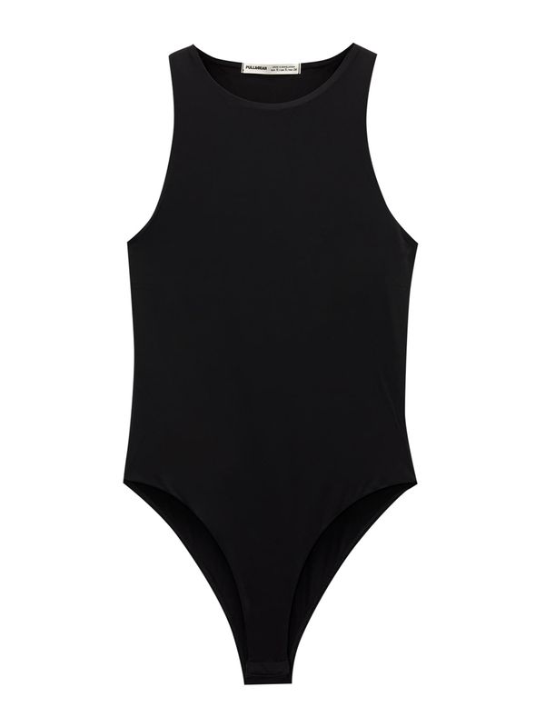 Pull&Bear Pull&Bear Bodi majica  crna