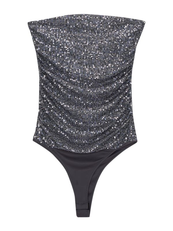 Pull&Bear Pull&Bear Bodi majica  srebrno siva