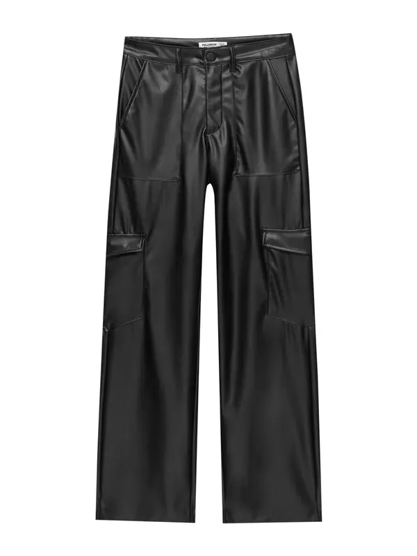 Pull&Bear Pull&Bear Cargo hlače  crna