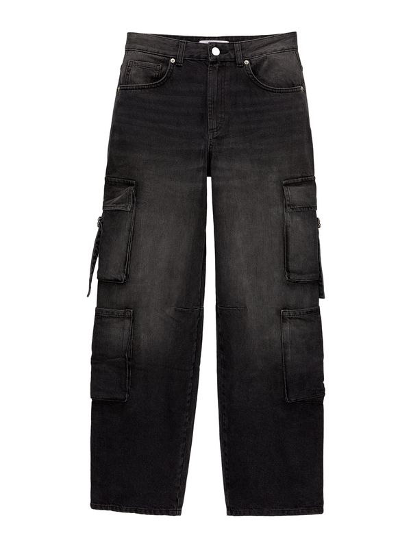 Pull&Bear Pull&Bear Cargo traperice  crni traper