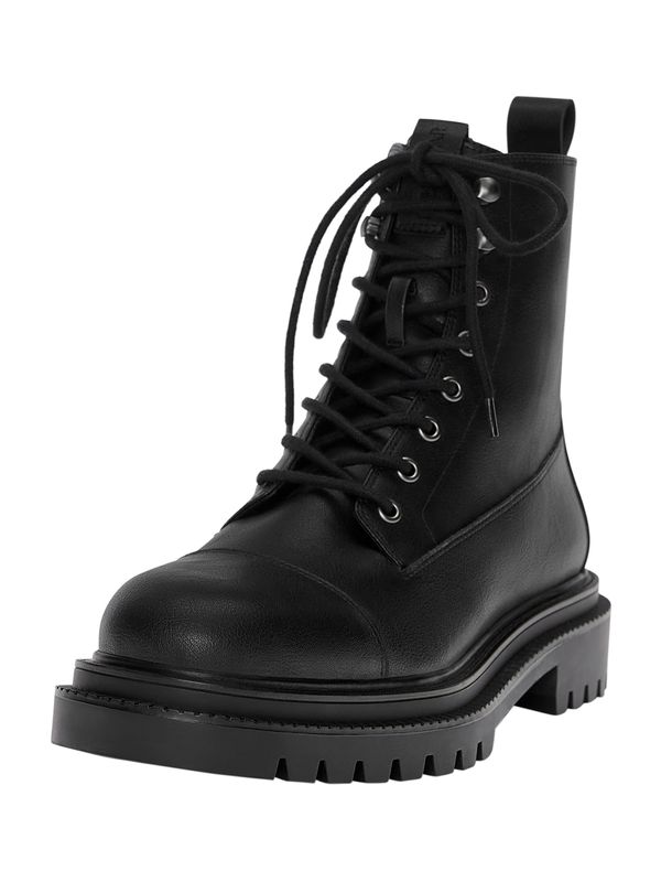 Pull&Bear Pull&Bear Čizme na vezanje  crna