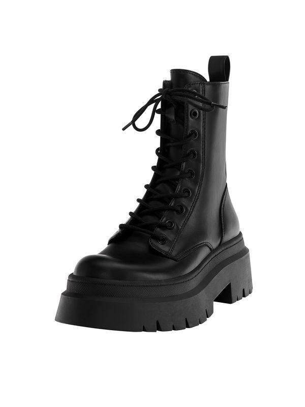 Pull&Bear Pull&Bear Gležnjače na vezanje  crna