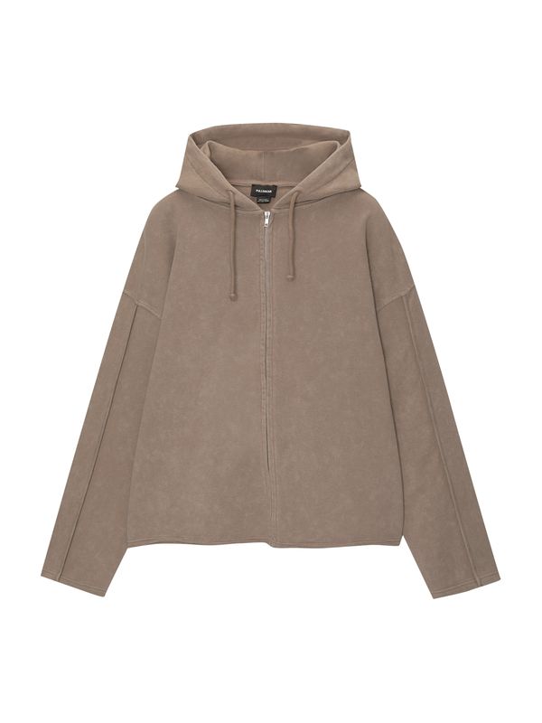 Pull&Bear Pull&Bear Gornji dio trenirke  tamno bež / smeđa