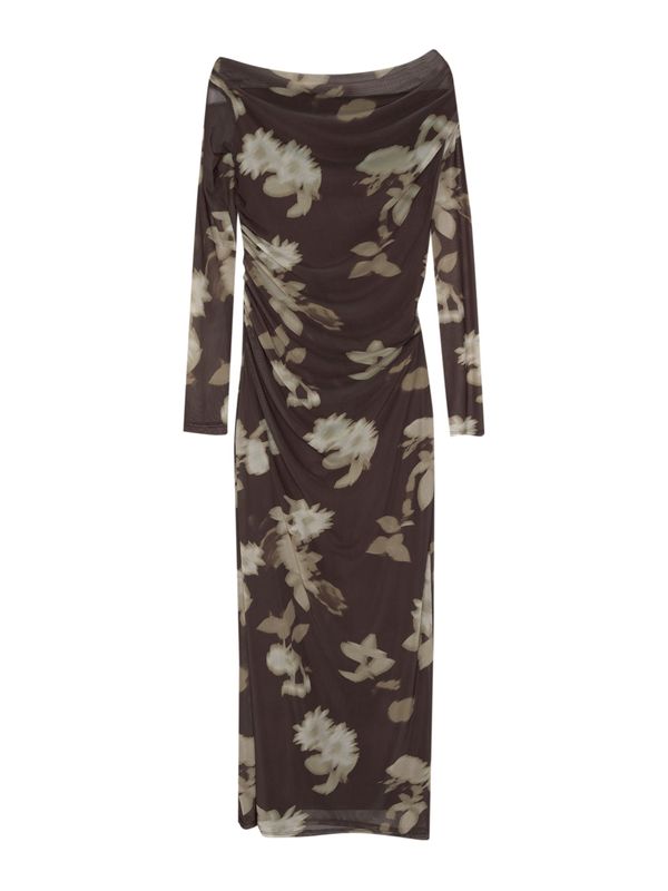 Pull&Bear Pull&Bear Haljina  bež / tamno bež / tamno smeđa