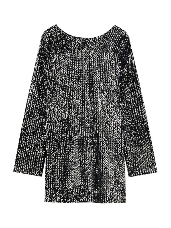 Pull&Bear Pull&Bear Haljina  crna / srebro