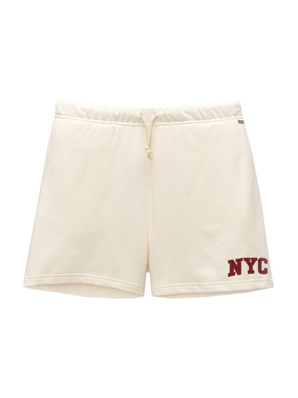 Pull&Bear Pull&Bear Hlače  bež / merlot / vuneno bijela