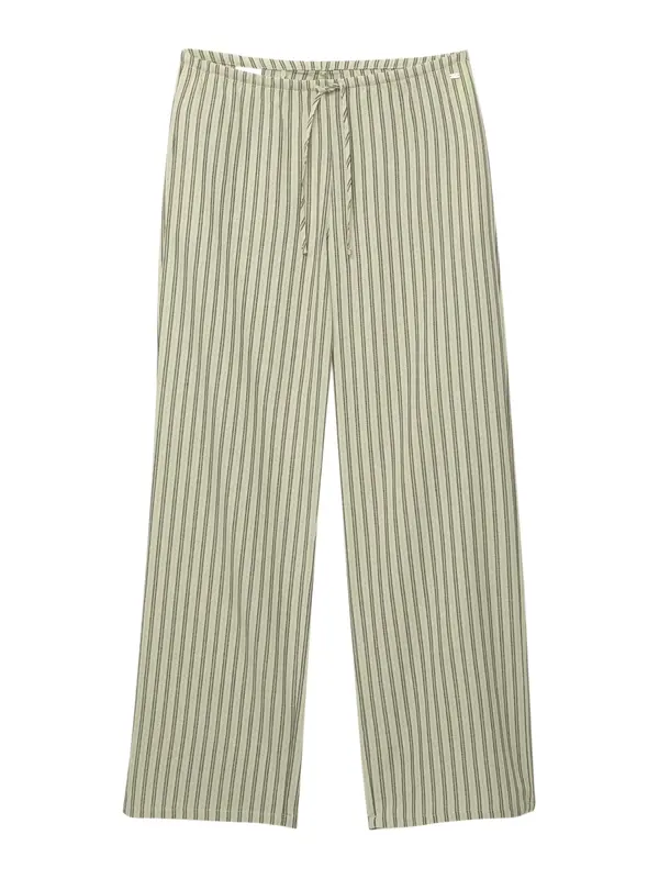 Pull&Bear Pull&Bear Hlače  kaki / crna