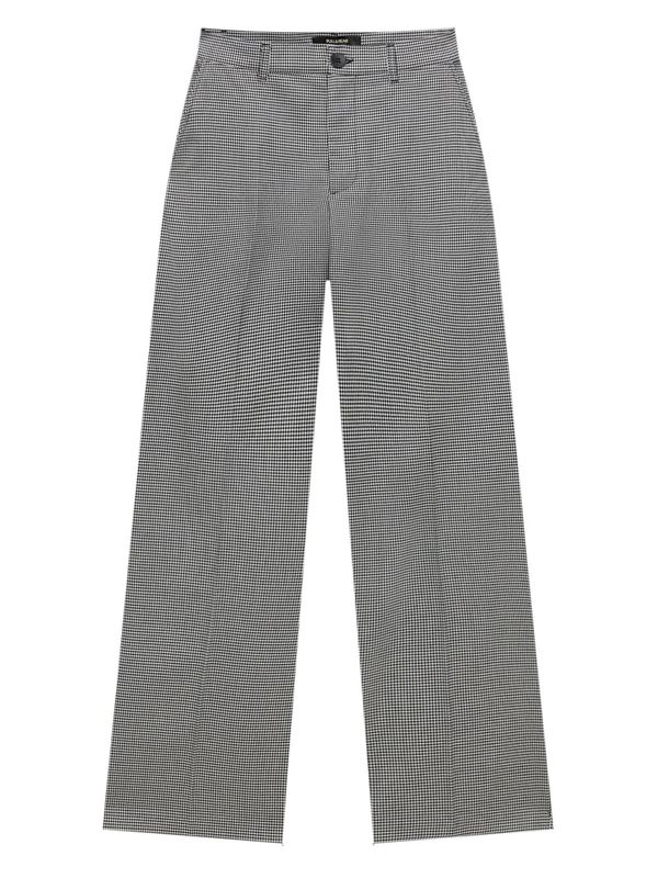 Pull&Bear Pull&Bear Hlače na crtu  crna / bijela