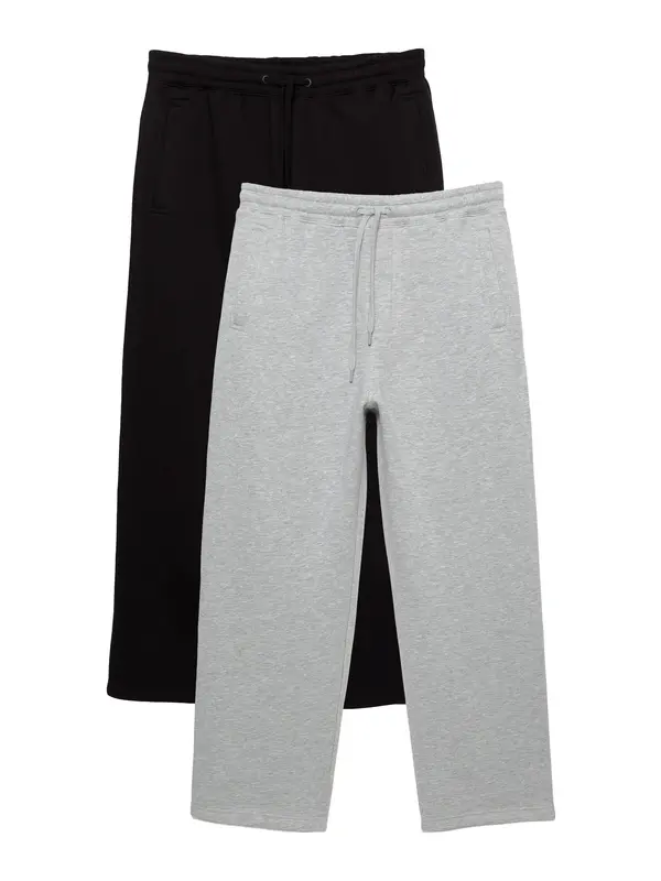 Pull&Bear Pull&Bear Hlače  svijetlosiva / crna