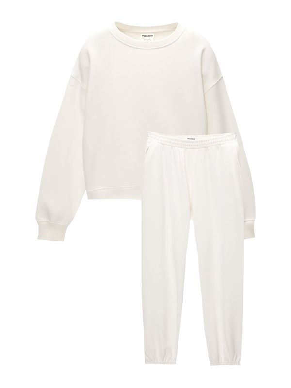 Pull&Bear Pull&Bear Jogging komplet  ecru/prljavo bijela