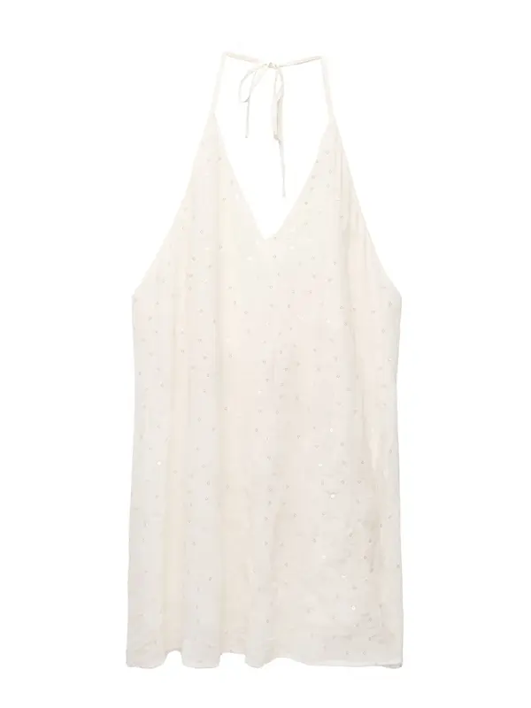 Pull&Bear Pull&Bear Koktel haljina  ecru/prljavo bijela