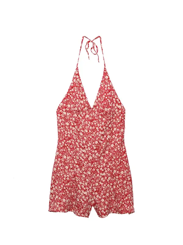 Pull&Bear Pull&Bear Kombinezon  klasično crvena / bijela
