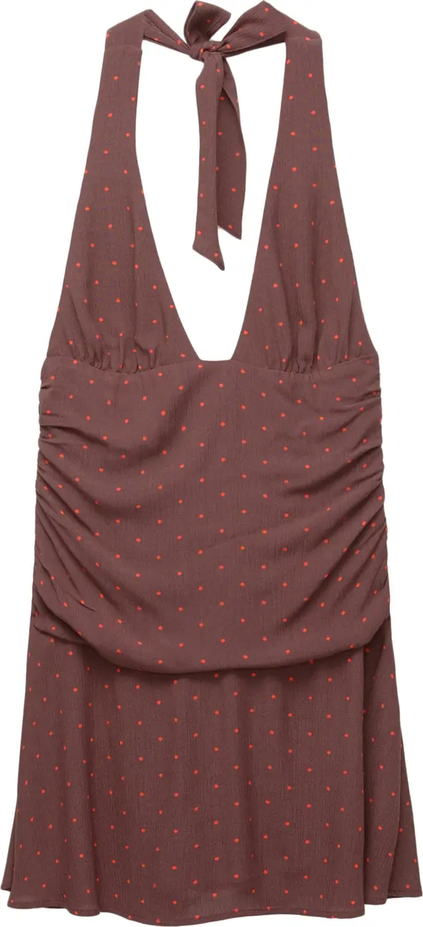 Pull&Bear Pull&Bear Ljetna haljina  čokolada / crvena