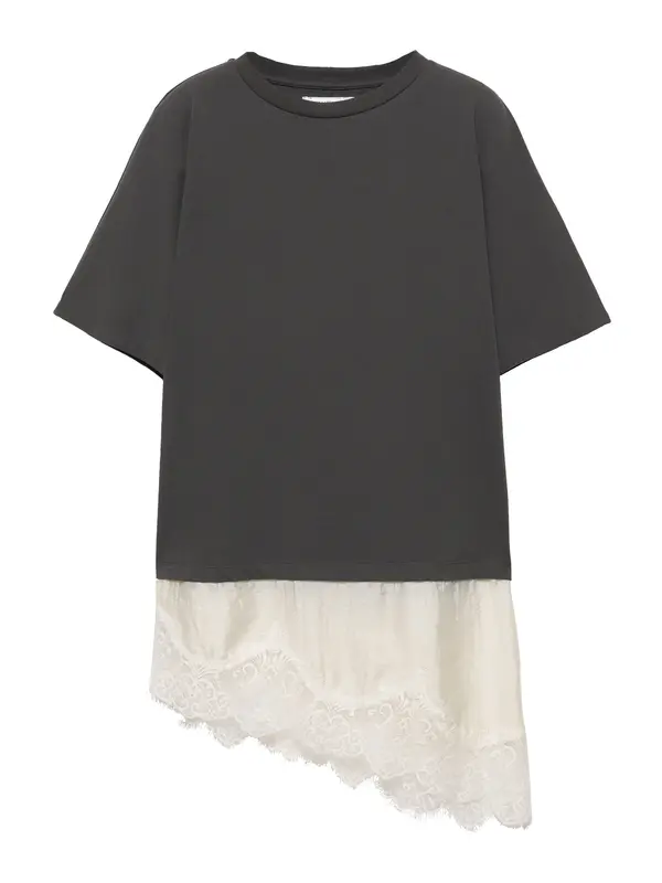 Pull&Bear Pull&Bear Majica  antracit siva / bijela