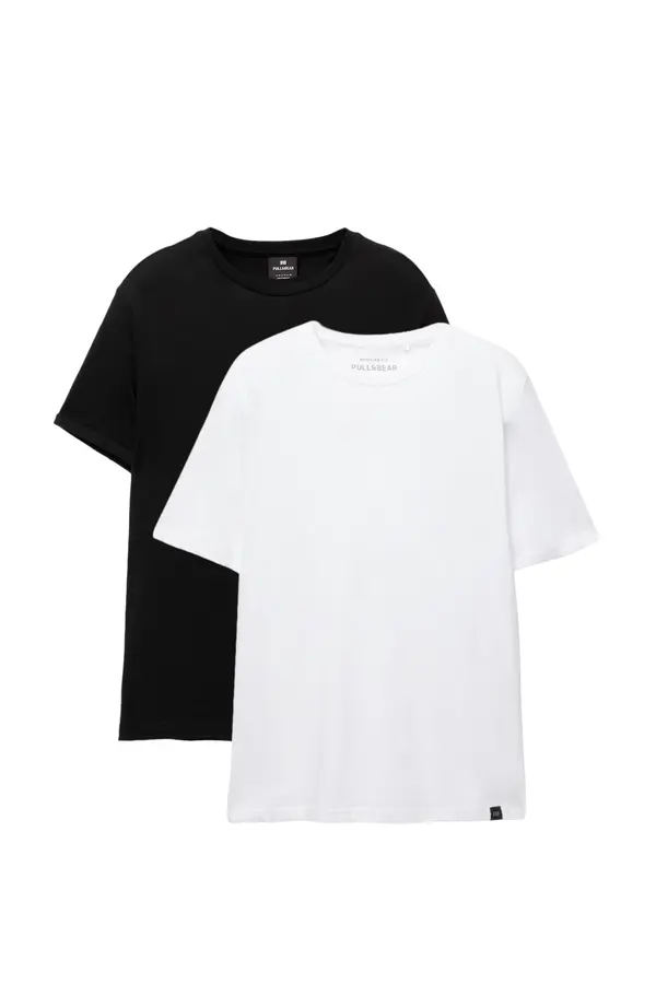 Pull&Bear Pull&Bear Majica  crna / bijela