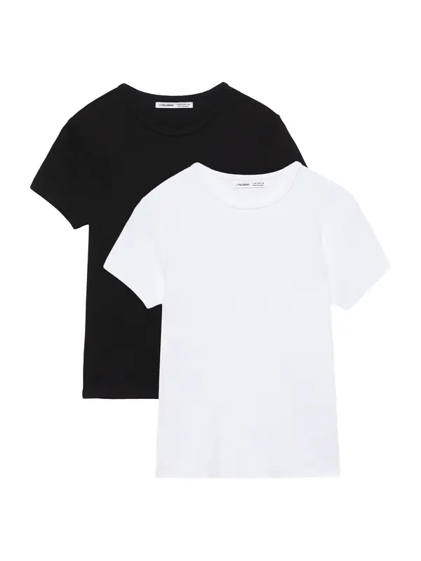 Pull&Bear Pull&Bear Majica  crna / bijela