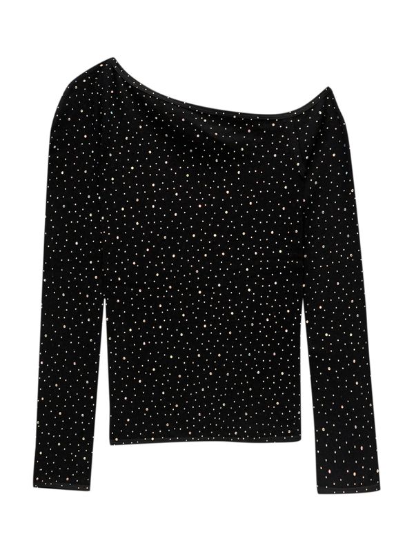 Pull&Bear Pull&Bear Majica  crna / srebro