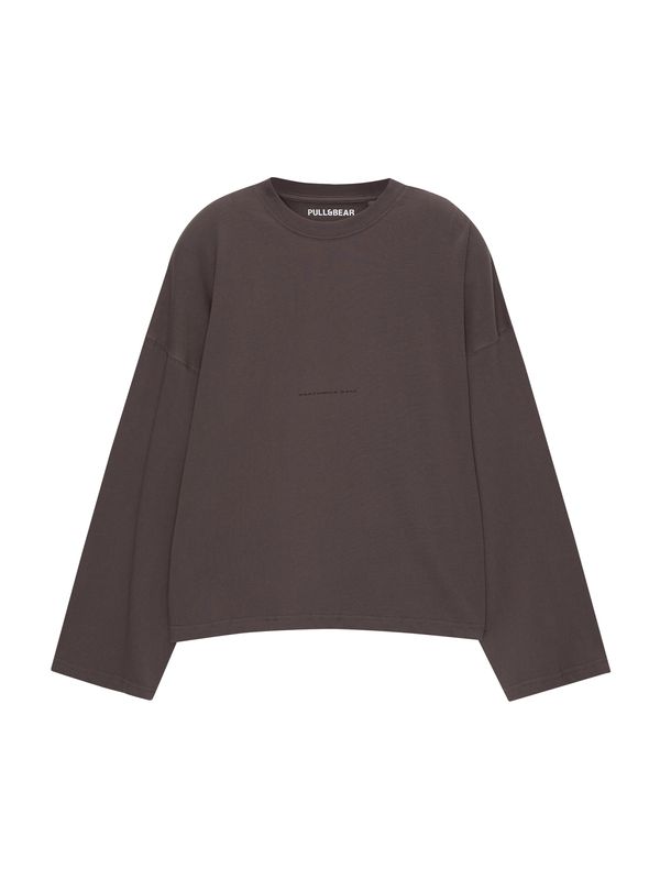 Pull&Bear Pull&Bear Majica  kameno siva / crna