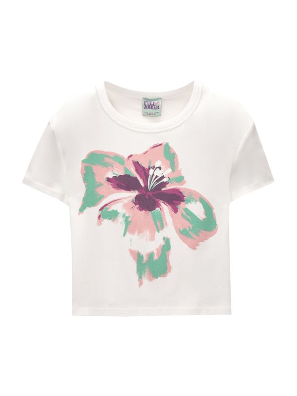 Pull&Bear Pull&Bear Majica  menta / tamno ljubičasta / svijetloroza / bijela