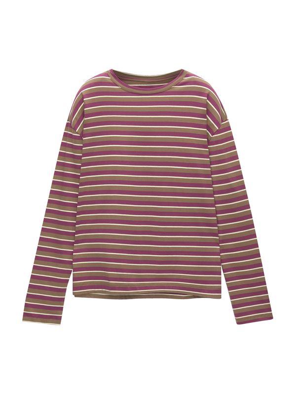 Pull&Bear Pull&Bear Majica  smeđa / ljubičasto crvena / prljavo bijela