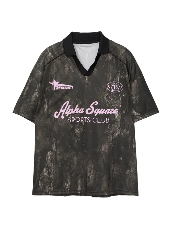 Pull&Bear Pull&Bear Majica 'STWD ALPHA SQUARE SPORTS'  bež / tamno smeđa / roza