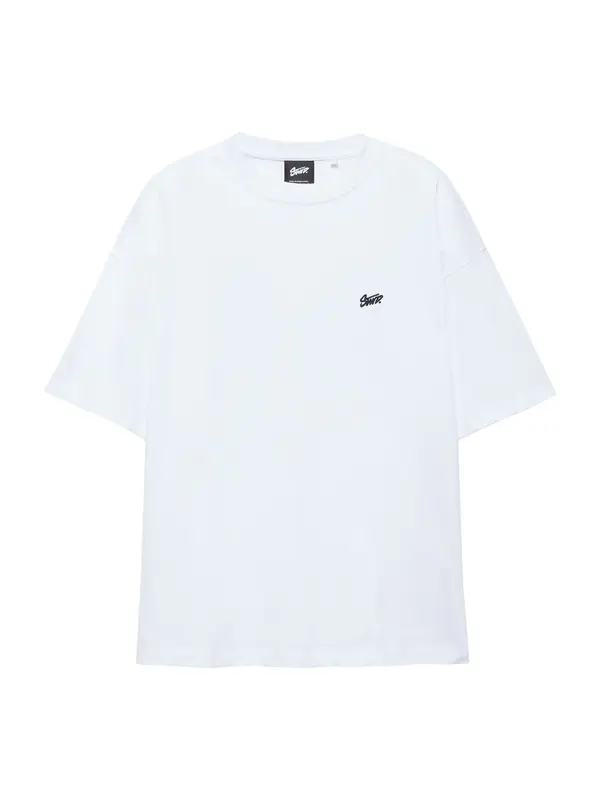 Pull&Bear Pull&Bear Majica 'STWD'  crna / bijela