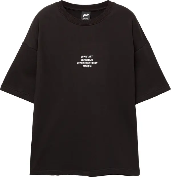 Pull&Bear Pull&Bear Majica 'STWD'  crna / bijela