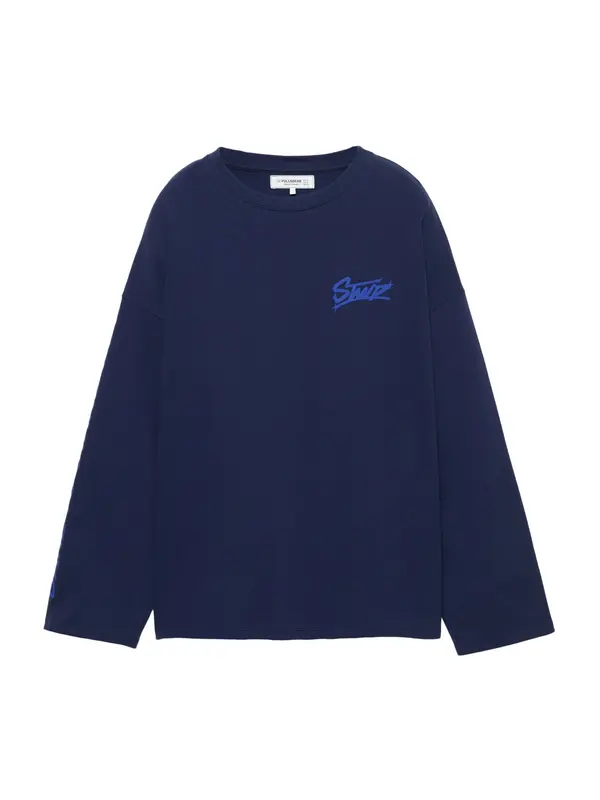 Pull&Bear Pull&Bear Majica 'STWD'  mornarsko plava / indigo