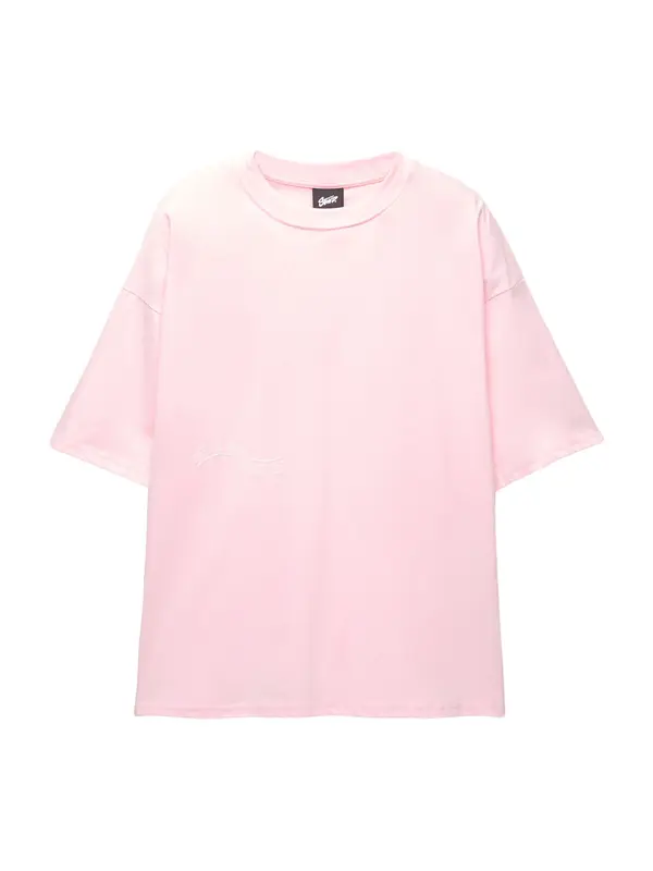 Pull&Bear Pull&Bear Majica 'STWD OFF THE RADAR'  tamno ljubičasta / roza / bijela
