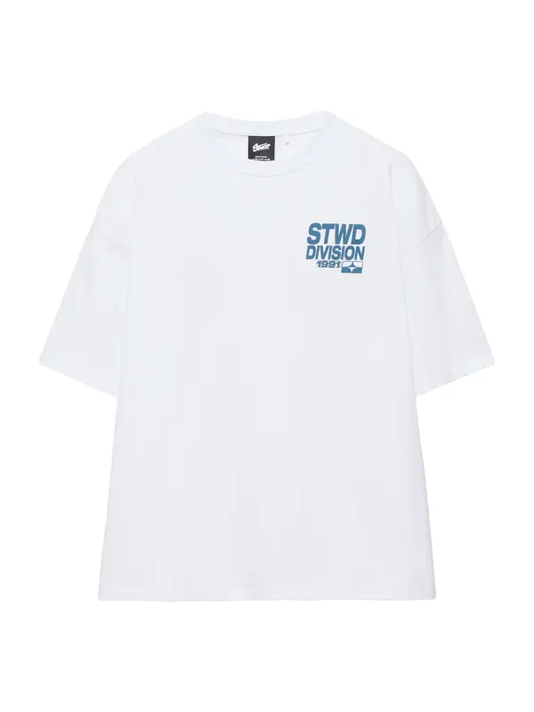 Pull&Bear Pull&Bear Majica 'STWD'  safirno plava / bijela
