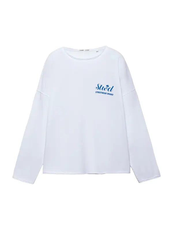 Pull&Bear Pull&Bear Majica 'STWD'  tamno plava / bijela