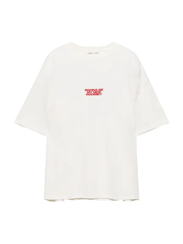 Pull&Bear Pull&Bear Majica  svijetlo crvena / bijela