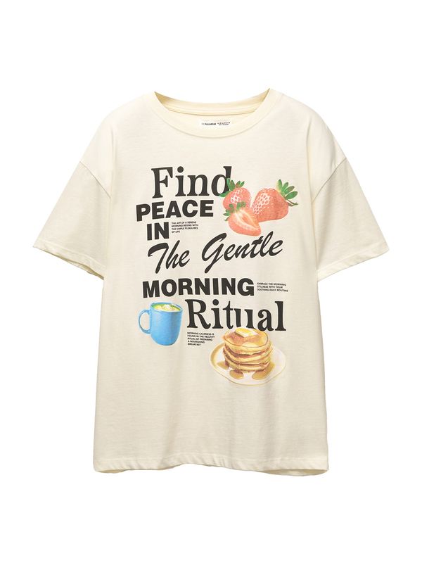 Pull&Bear Pull&Bear Majica  svijetloplava / med / taupe siva / crna