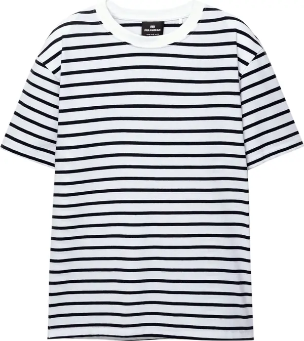 Pull&Bear Pull&Bear Majica  tamno plava / bijela