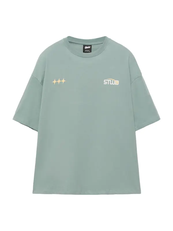 Pull&Bear Pull&Bear Majica  tirkiz / bijela