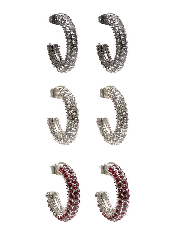 Pull&Bear Pull&Bear Naušnice  crvena / srebro / prozirna