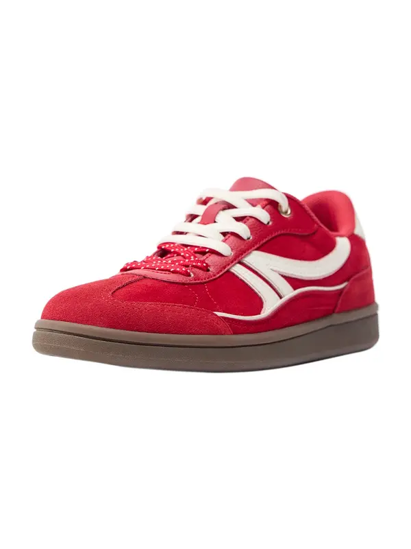 Pull&Bear Pull&Bear Niske tenisice  crvena / bijela