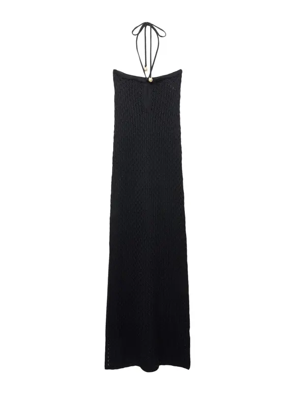 Pull&Bear Pull&Bear Pletena haljina  crna